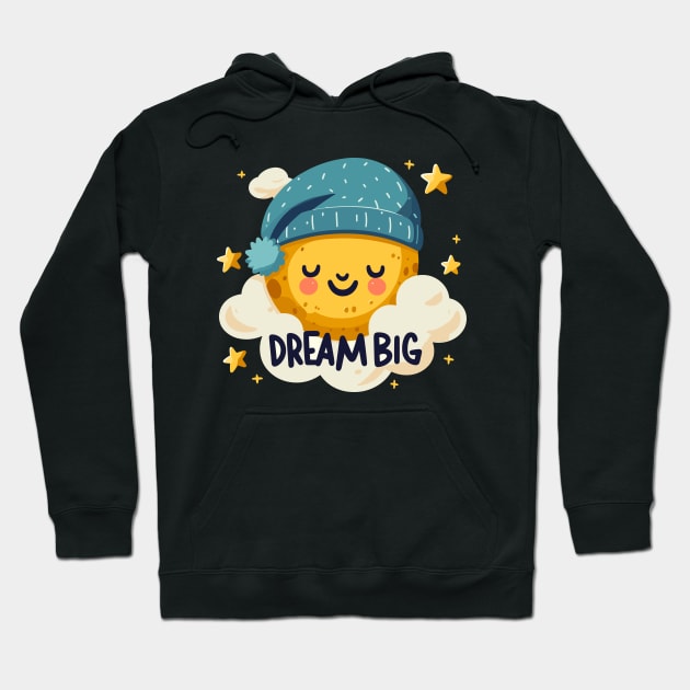 Dream Big: Moon with Nightcap Hoodie by SimplyIdeas